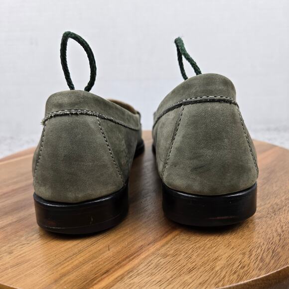 G.H. Bass Weejuns Womens 8.5M Green Suede Snake Print Casual Daily Penny Loafer - Picture 2 of 12